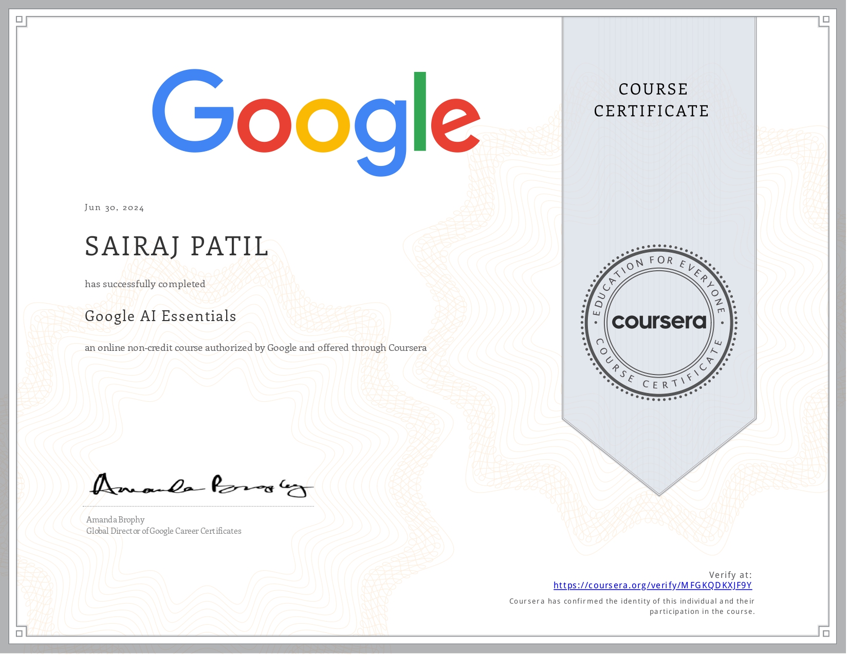 AI Essentials Certificate